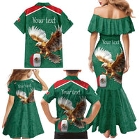 Personalized Viva Mexico Football Family Matching Mermaid Dress and Hawaiian Shirt Mexican Eagle Mascot with Sporty Style