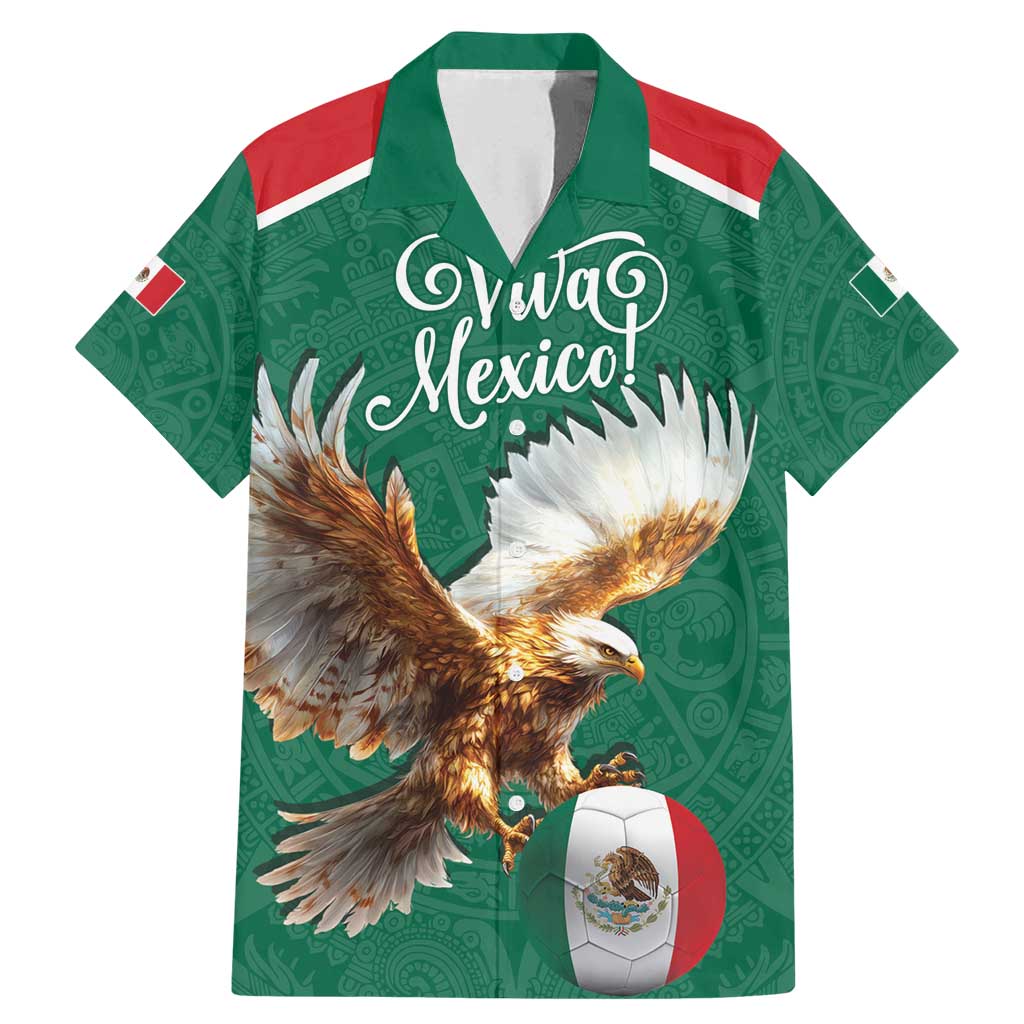 Personalized Viva Mexico Football Family Matching Mermaid Dress and Hawaiian Shirt Mexican Eagle Mascot with Sporty Style