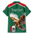 Personalized Viva Mexico Football Family Matching Off The Shoulder Long Sleeve Dress and Hawaiian Shirt Mexican Eagle Mascot with Sporty Style