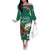 Personalized Viva Mexico Football Family Matching Off The Shoulder Long Sleeve Dress and Hawaiian Shirt Mexican Eagle Mascot with Sporty Style