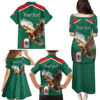 Personalized Viva Mexico Football Family Matching Puletasi and Hawaiian Shirt Mexican Eagle Mascot with Sporty Style