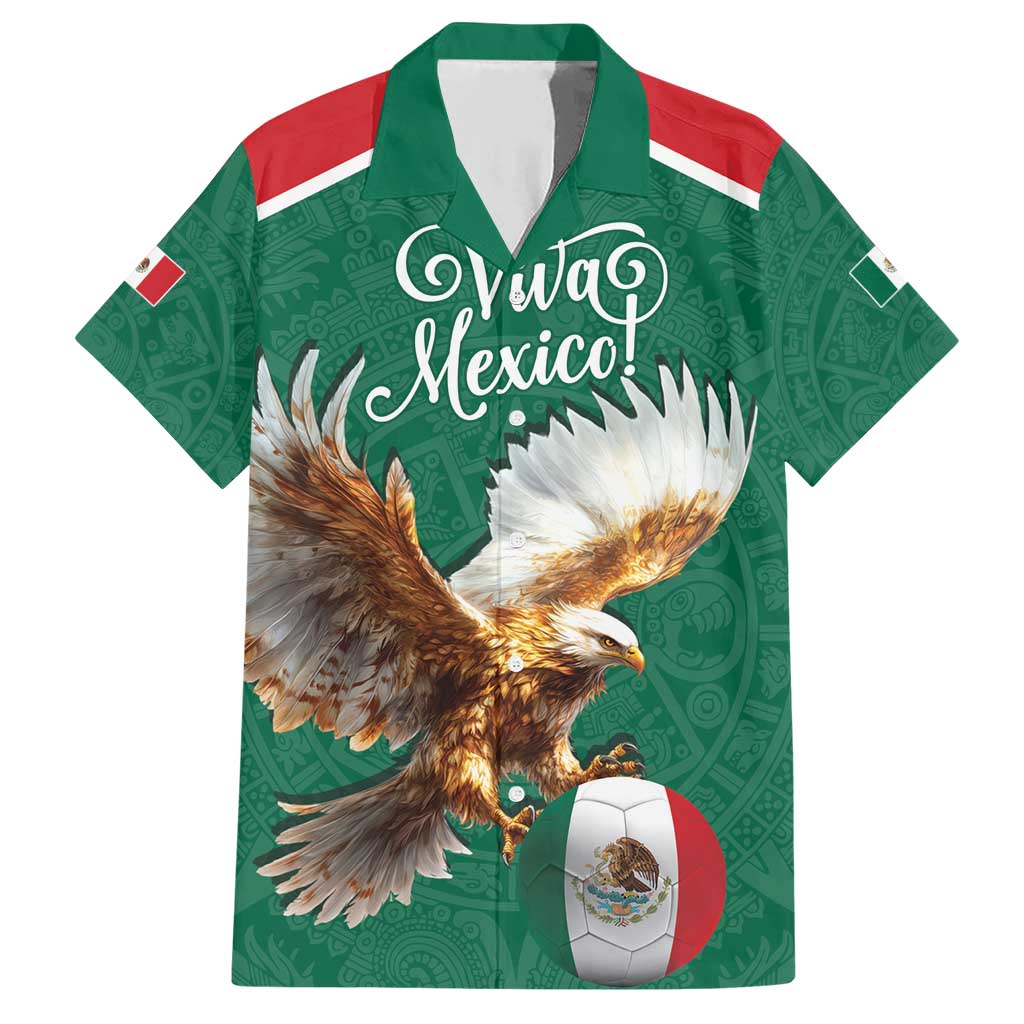 Personalized Viva Mexico Football Family Matching Short Sleeve Bodycon Dress and Hawaiian Shirt Mexican Eagle Mascot with Sporty Style