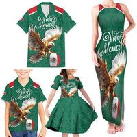 Personalized Viva Mexico Football Family Matching Tank Maxi Dress and Hawaiian Shirt Mexican Eagle Mascot with Sporty Style