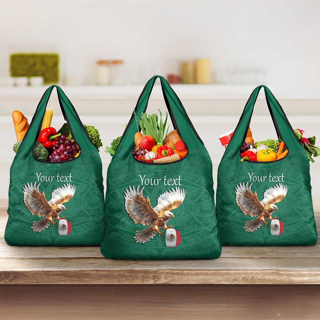 Personalized Viva Mexico Football Grocery Bag Mexican Eagle Mascot with Sporty Style