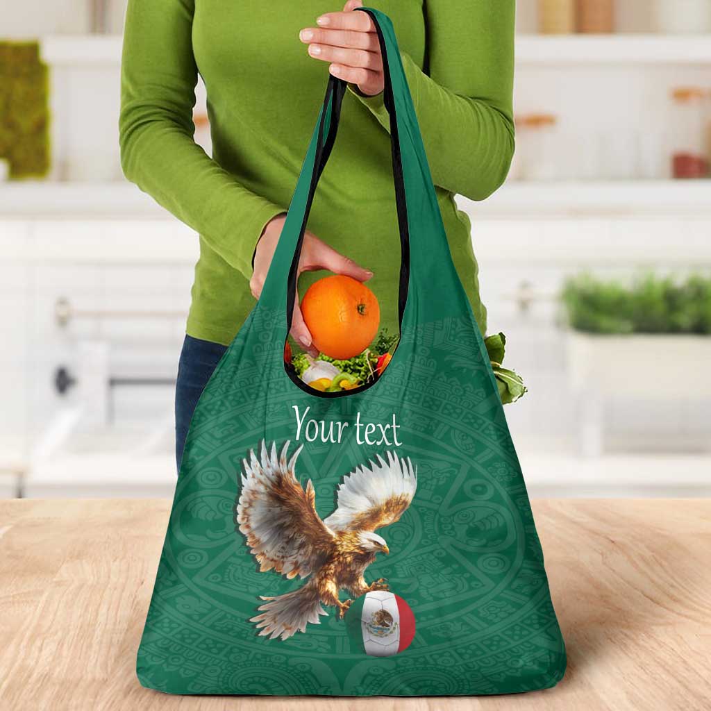 Personalized Viva Mexico Football Grocery Bag Mexican Eagle Mascot with Sporty Style