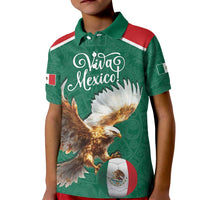Personalized Viva Mexico Football Kid Polo Shirt Mexican Eagle Mascot with Sporty Style