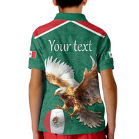 Personalized Viva Mexico Football Kid Polo Shirt Mexican Eagle Mascot with Sporty Style