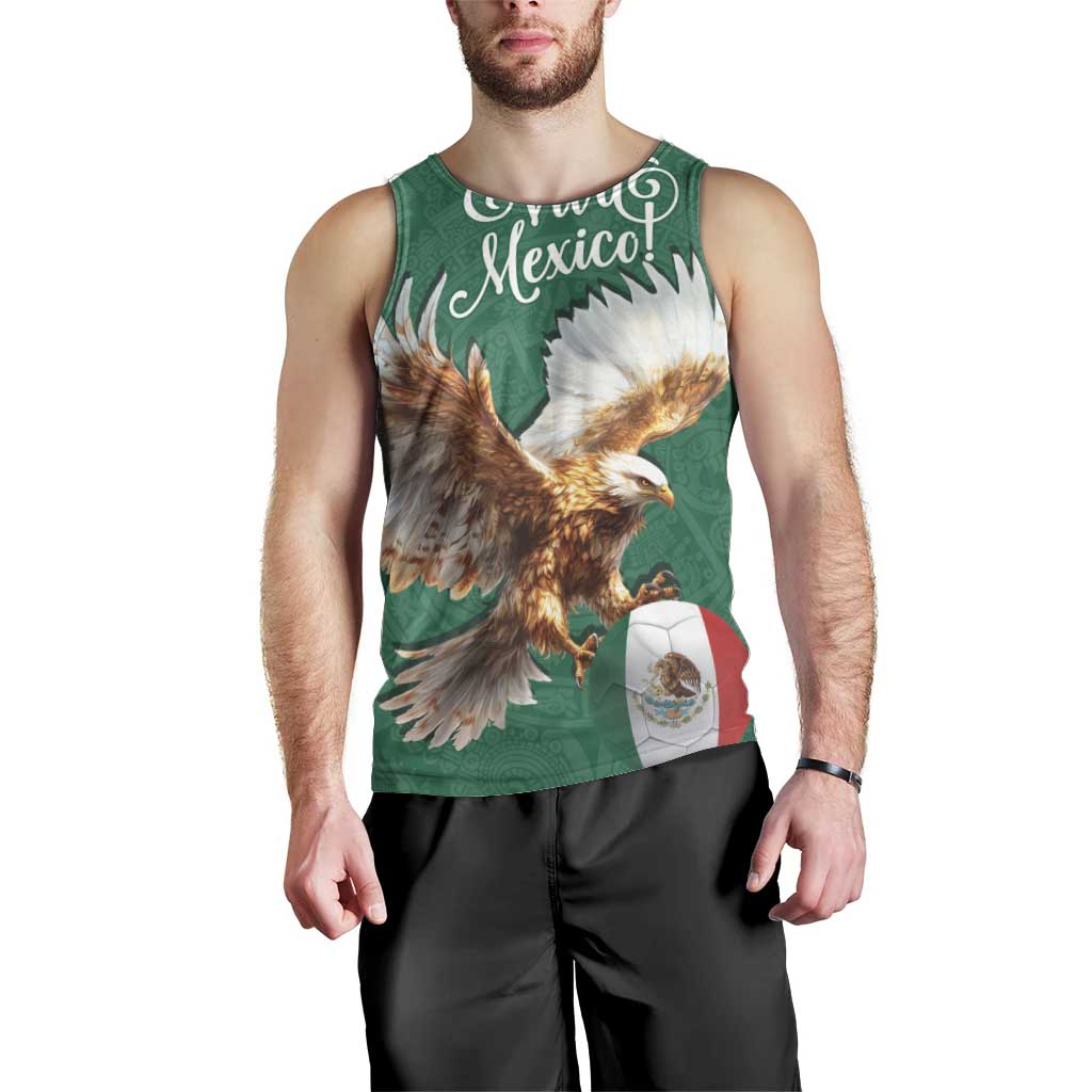 Personalized Viva Mexico Football Men Tank Top Mexican Eagle Mascot with Sporty Style
