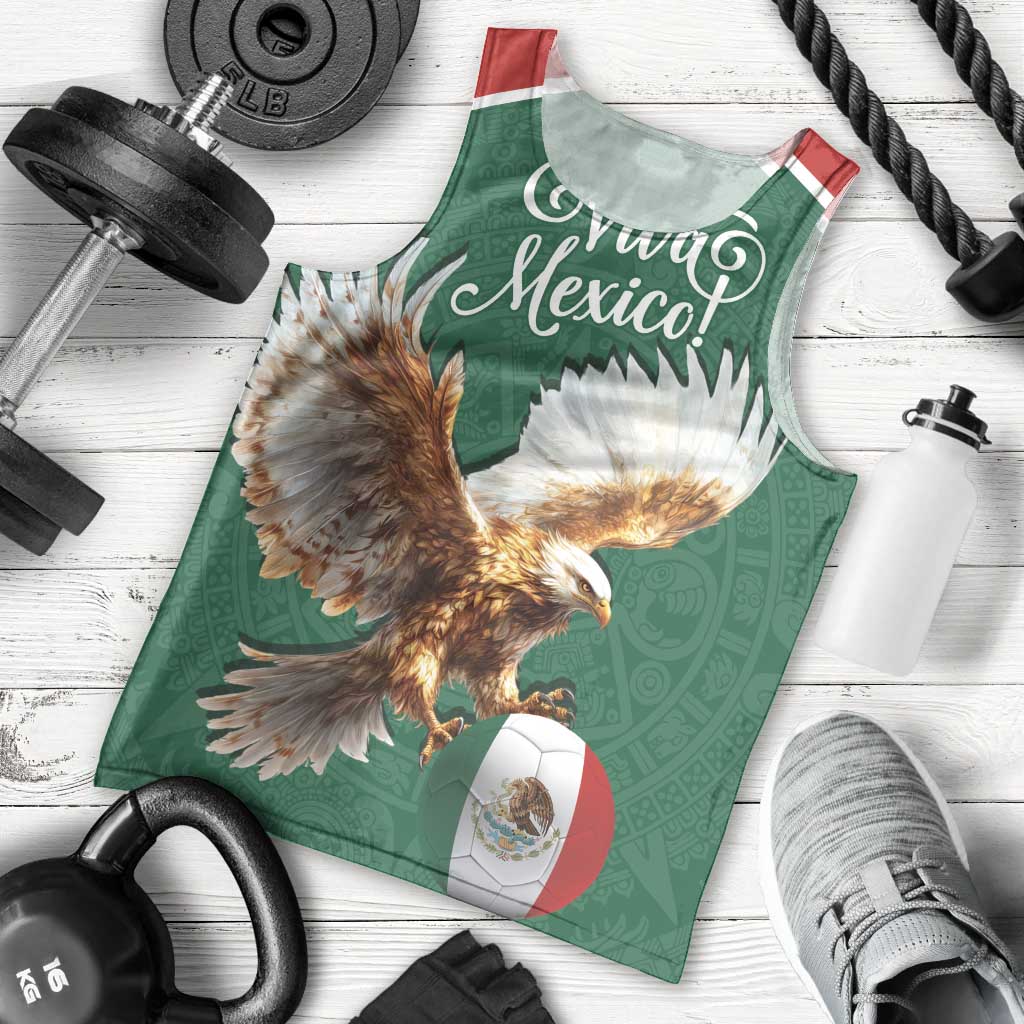 Personalized Viva Mexico Football Men Tank Top Mexican Eagle Mascot with Sporty Style