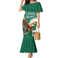 Personalized Viva Mexico Football Mermaid Dress Mexican Eagle Mascot with Sporty Style
