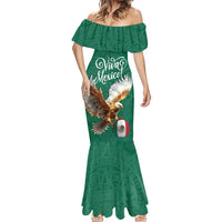 Personalized Viva Mexico Football Mermaid Dress Mexican Eagle Mascot with Sporty Style