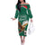 Personalized Viva Mexico Football Off The Shoulder Long Sleeve Dress Mexican Eagle Mascot with Sporty Style