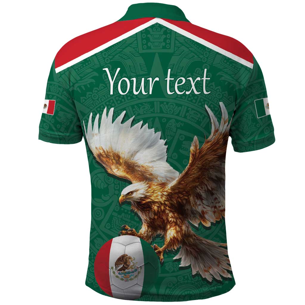 Personalized Viva Mexico Football Polo Shirt Mexican Eagle Mascot with Sporty Style
