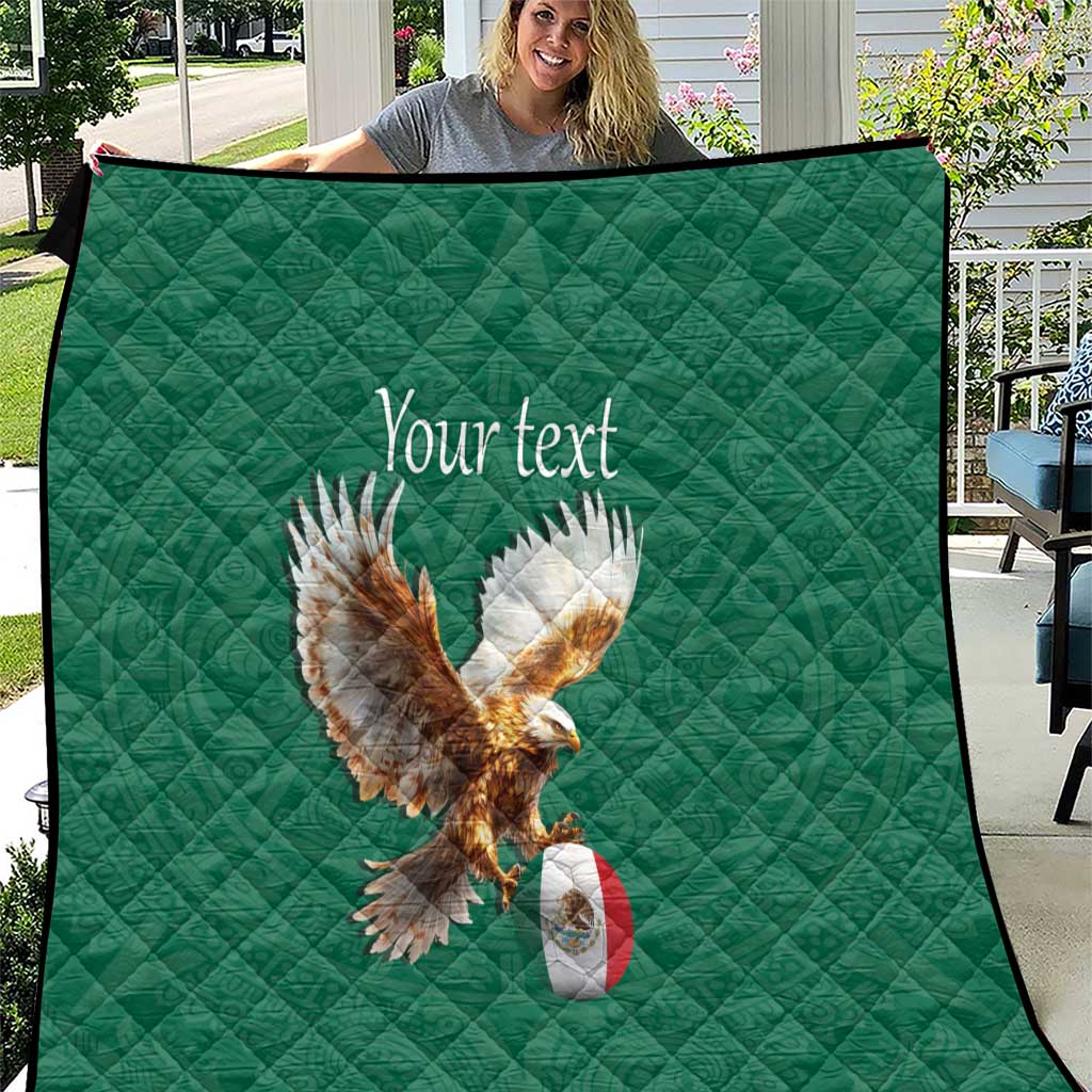 Personalized Viva Mexico Football Quilt Mexican Eagle Mascot with Sporty Style