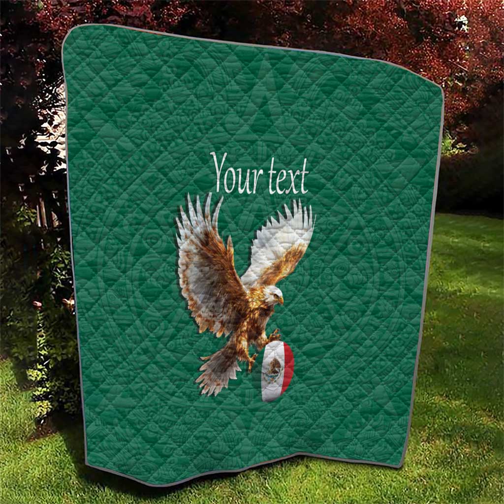 Personalized Viva Mexico Football Quilt Mexican Eagle Mascot with Sporty Style