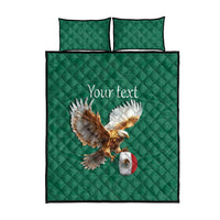 Personalized Viva Mexico Football Quilt Bed Set Mexican Eagle Mascot with Sporty Style