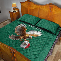 Personalized Viva Mexico Football Quilt Bed Set Mexican Eagle Mascot with Sporty Style