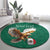 Personalized Viva Mexico Football Round Carpet Mexican Eagle Mascot with Sporty Style