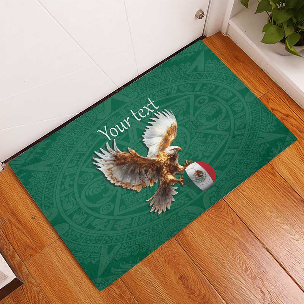 Personalized Viva Mexico Football Rubber Doormat Mexican Eagle Mascot with Sporty Style