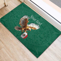 Personalized Viva Mexico Football Rubber Doormat Mexican Eagle Mascot with Sporty Style