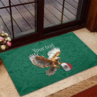 Personalized Viva Mexico Football Rubber Doormat Mexican Eagle Mascot with Sporty Style