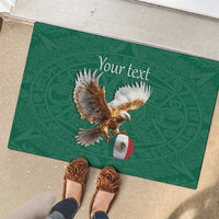 Personalized Viva Mexico Football Rubber Doormat Mexican Eagle Mascot with Sporty Style