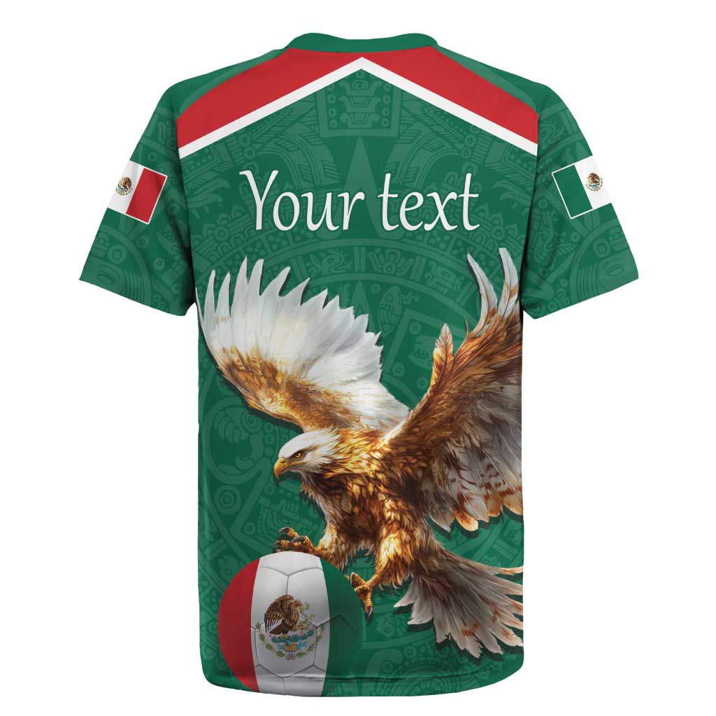 Personalized Viva Mexico Football Rugby Jersey Mexican Eagle Mascot with Sporty Style