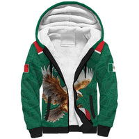 Personalized Viva Mexico Football Sherpa Hoodie Mexican Eagle Mascot with Sporty Style
