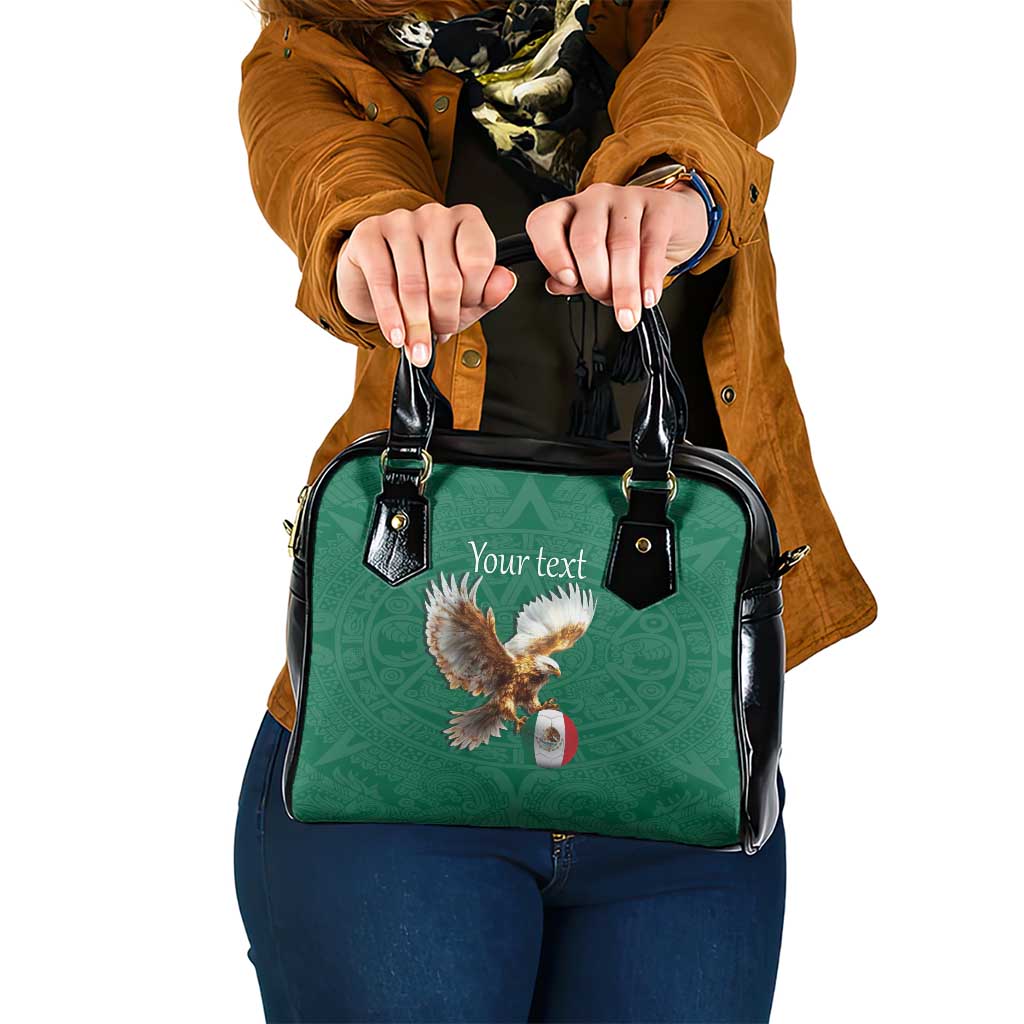 Personalized Viva Mexico Football Shoulder Handbag Mexican Eagle Mascot with Sporty Style