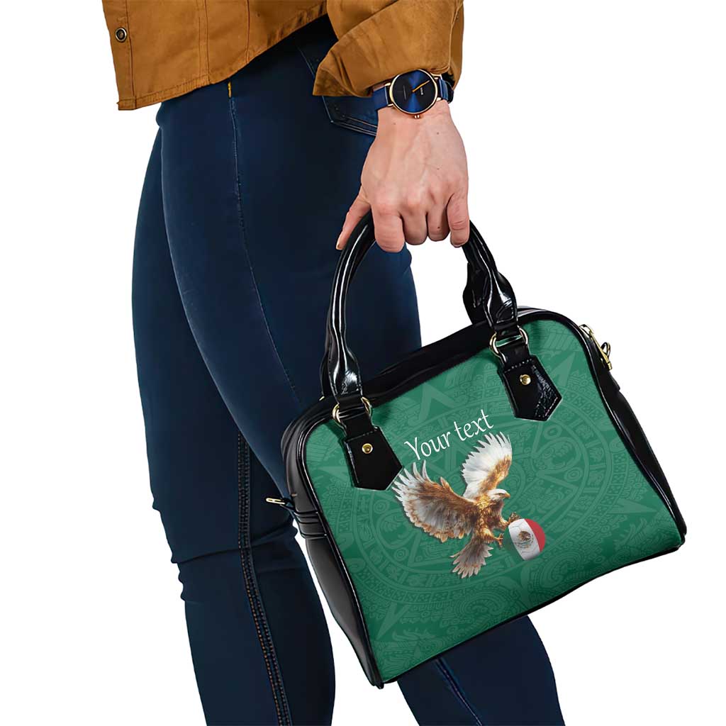 Personalized Viva Mexico Football Shoulder Handbag Mexican Eagle Mascot with Sporty Style