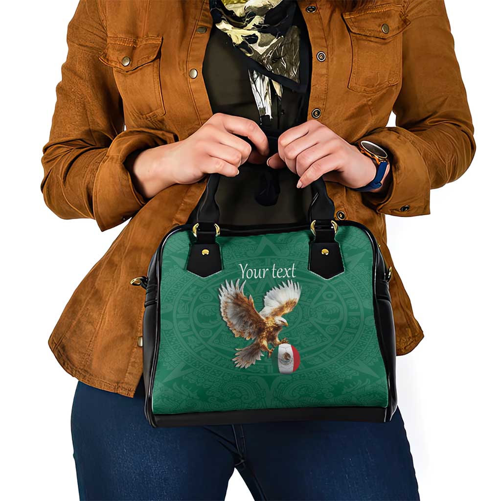 Personalized Viva Mexico Football Shoulder Handbag Mexican Eagle Mascot with Sporty Style