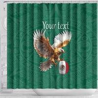 Personalized Viva Mexico Football Shower Curtain Mexican Eagle Mascot with Sporty Style