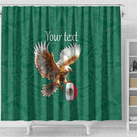 Personalized Viva Mexico Football Shower Curtain Mexican Eagle Mascot with Sporty Style