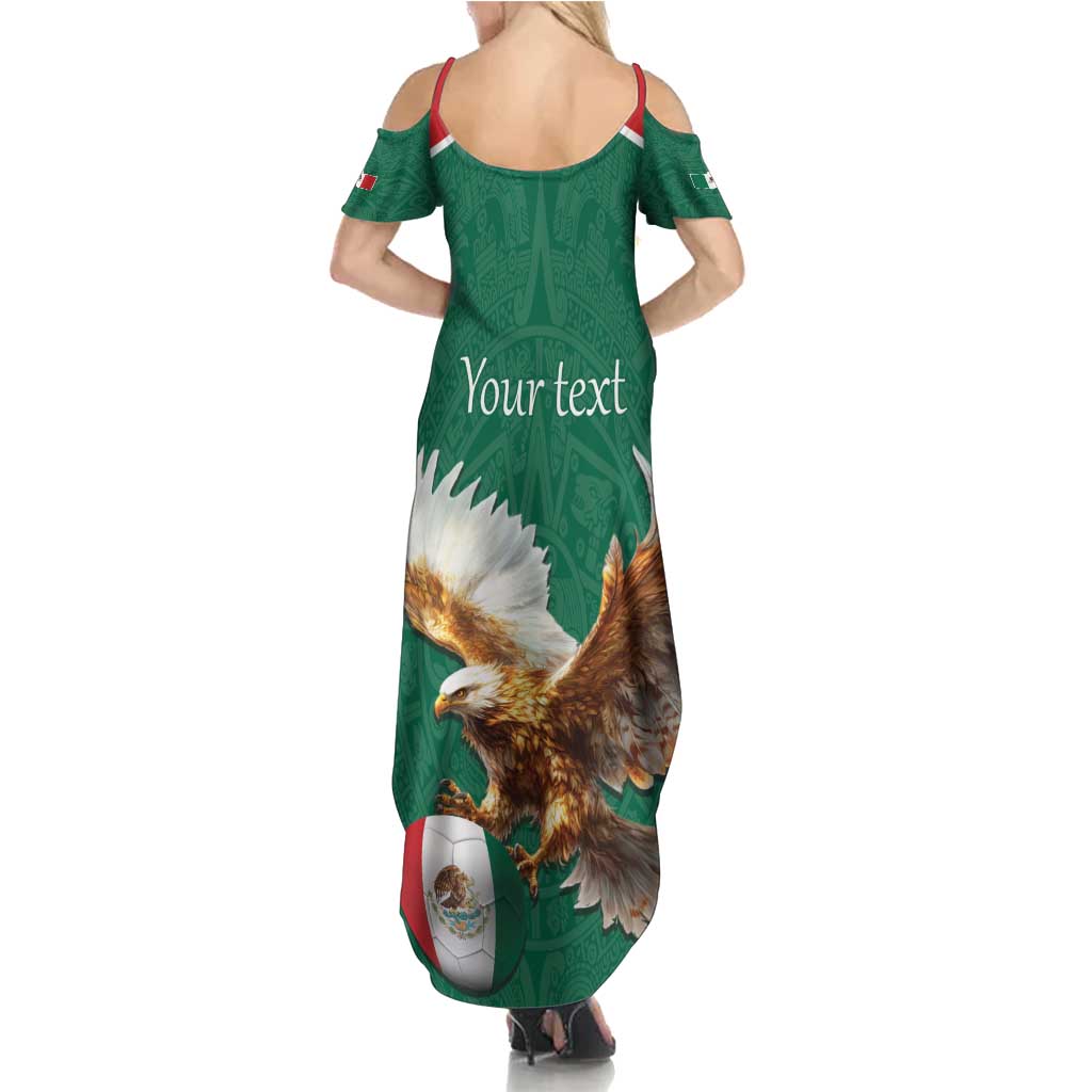 Personalized Viva Mexico Football Summer Maxi Dress Mexican Eagle Mascot with Sporty Style