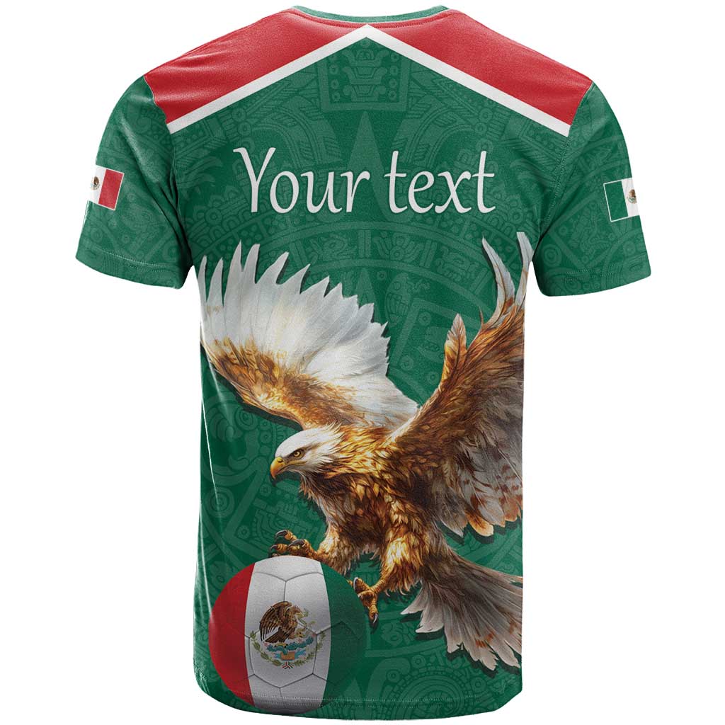 Personalized Viva Mexico Football T Shirt Mexican Eagle Mascot with Sporty Style