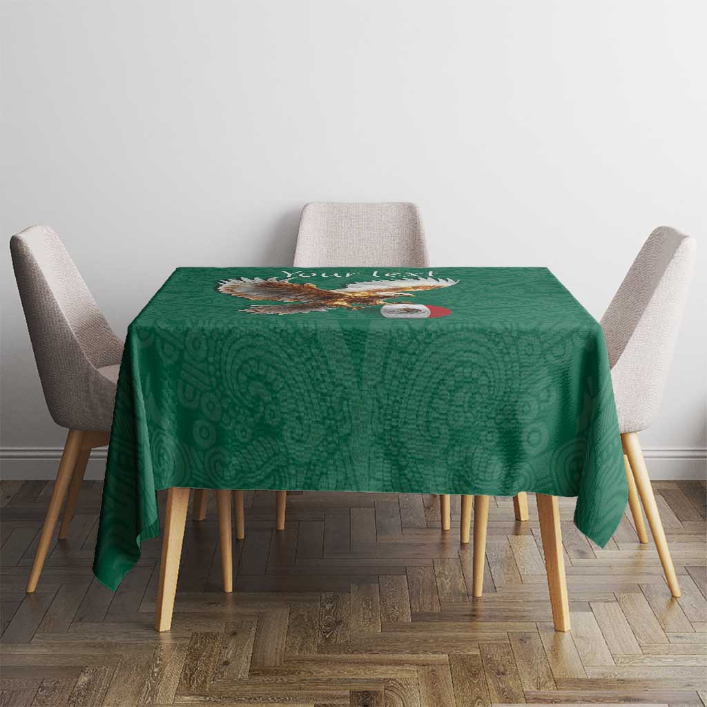 Personalized Viva Mexico Football Tablecloth Mexican Eagle Mascot with Sporty Style