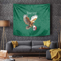 Personalized Viva Mexico Football Tapestry Mexican Eagle Mascot with Sporty Style