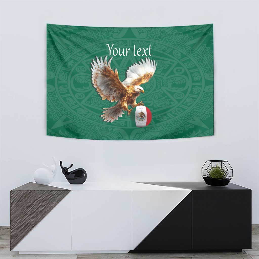 Personalized Viva Mexico Football Tapestry Mexican Eagle Mascot with Sporty Style