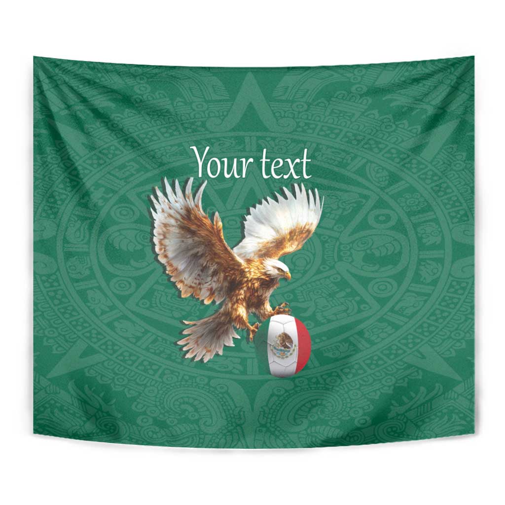 Personalized Viva Mexico Football Tapestry Mexican Eagle Mascot with Sporty Style