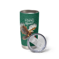Personalized Viva Mexico Football Tumbler Cup Mexican Eagle Mascot with Sporty Style