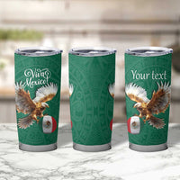 Personalized Viva Mexico Football Tumbler Cup Mexican Eagle Mascot with Sporty Style