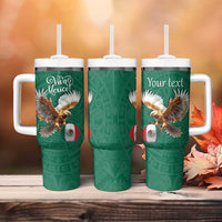 Personalized Viva Mexico Football Tumbler With Handle Mexican Eagle Mascot with Sporty Style