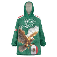 Personalized Viva Mexico Football Wearable Blanket Hoodie Mexican Eagle Mascot with Sporty Style