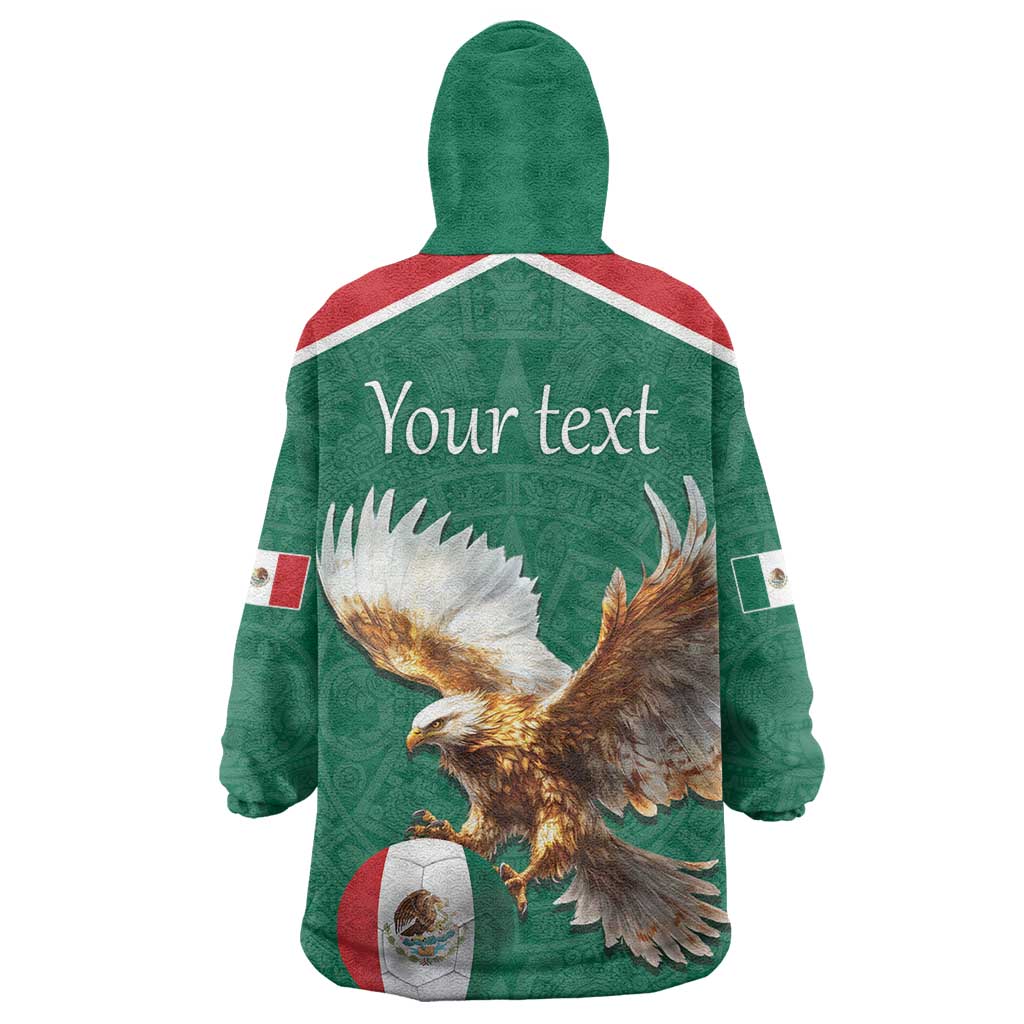 Personalized Viva Mexico Football Wearable Blanket Hoodie Mexican Eagle Mascot with Sporty Style