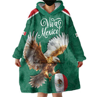 Personalized Viva Mexico Football Wearable Blanket Hoodie Mexican Eagle Mascot with Sporty Style