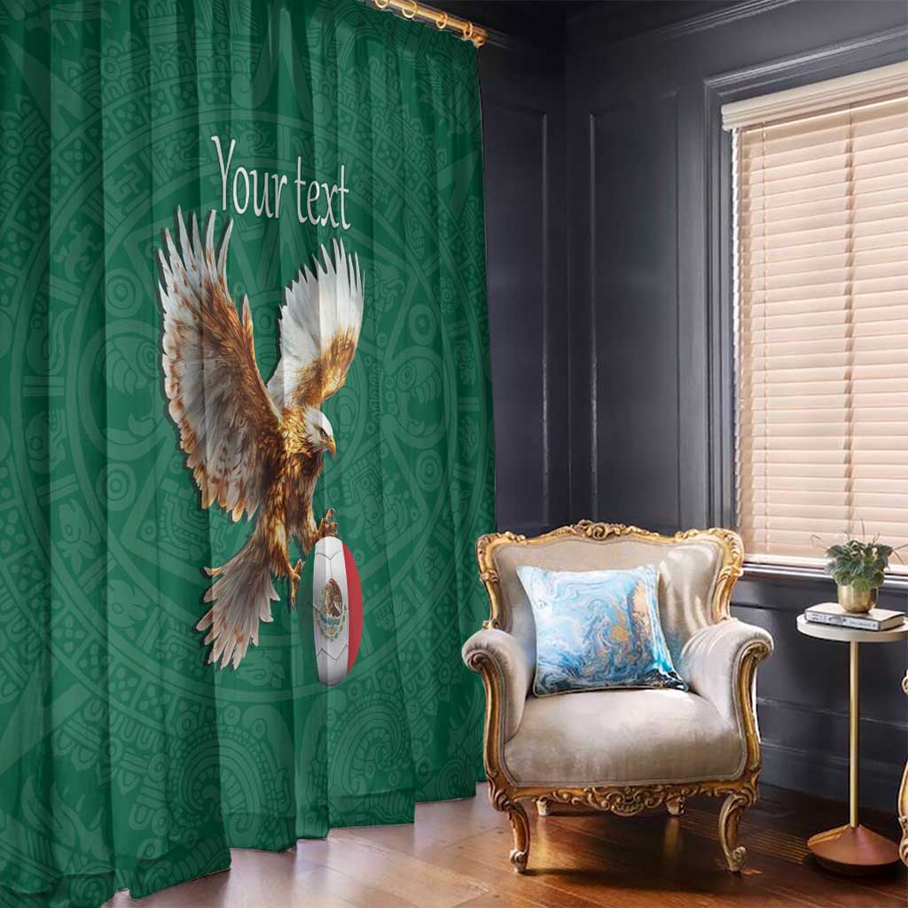 Personalized Viva Mexico Football Window Curtain Mexican Eagle Mascot with Sporty Style