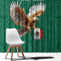 Personalized Viva Mexico Football Window Curtain Mexican Eagle Mascot with Sporty Style