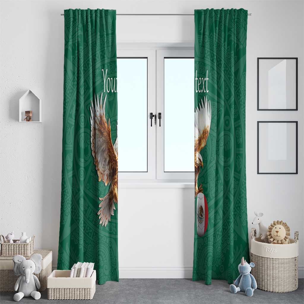 Personalized Viva Mexico Football Window Curtain Mexican Eagle Mascot with Sporty Style