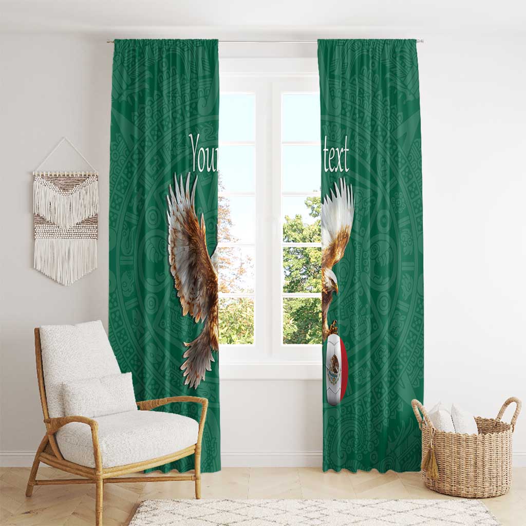 Personalized Viva Mexico Football Window Curtain Mexican Eagle Mascot with Sporty Style