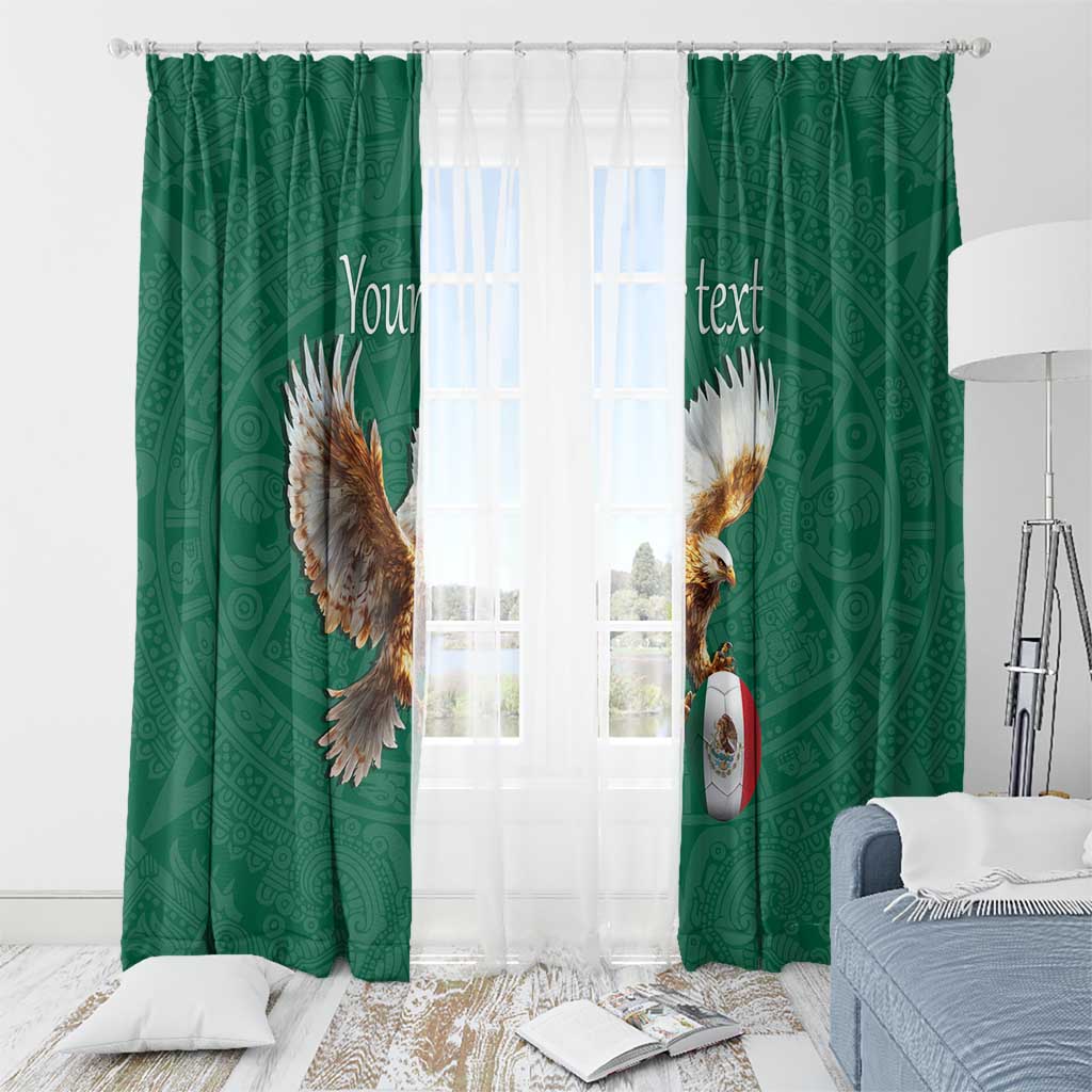 Personalized Viva Mexico Football Window Curtain Mexican Eagle Mascot with Sporty Style